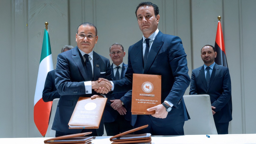 <p>Kamel Ghribi with Eng. Belkasem Khalifa Haftar, General Director, The Fund for Development and Reconstruction of Libya</p>